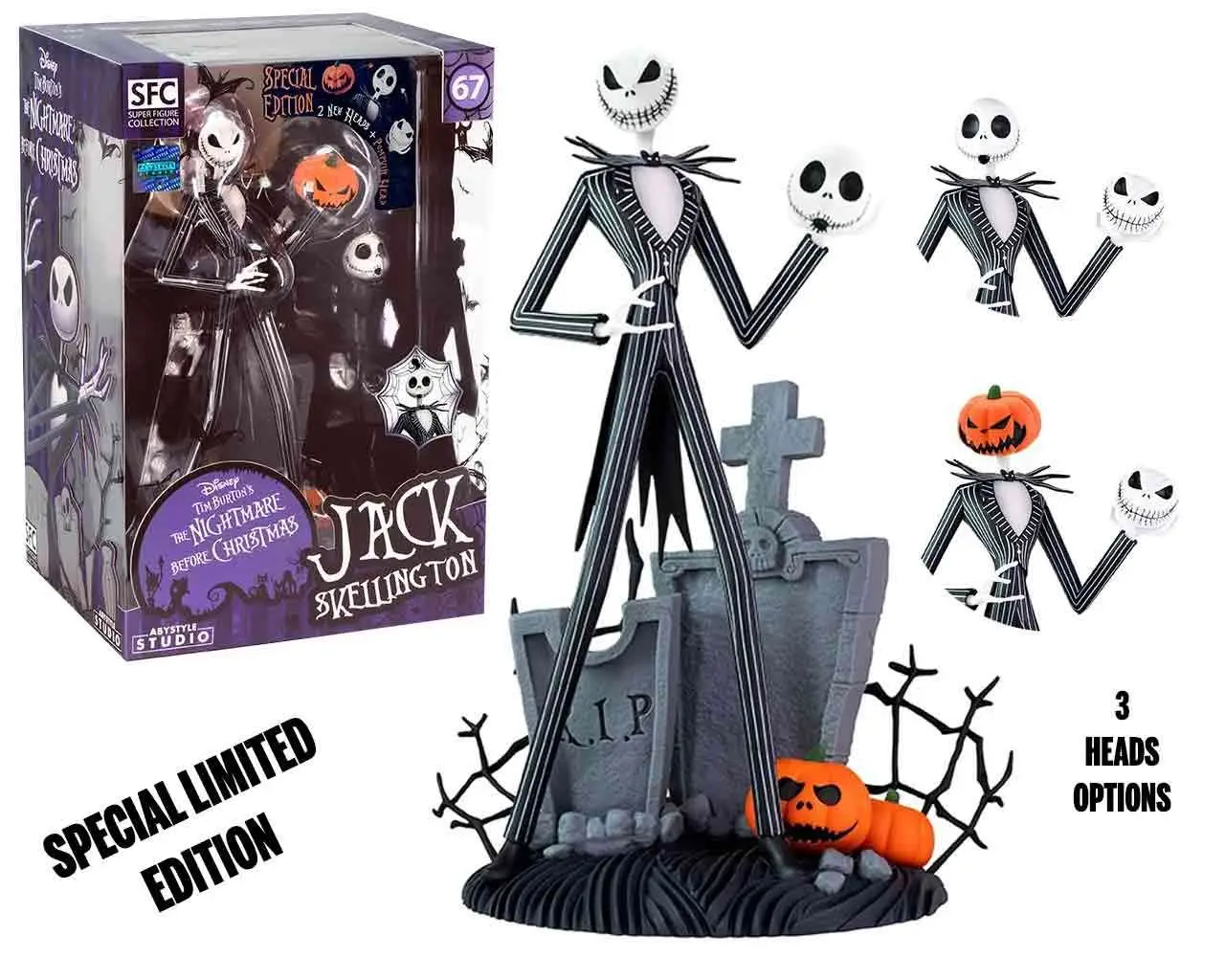 The Nightmare Before Christmas Jack Scary Smiling Face Super Figure Collection 1/10 Pvc Statue