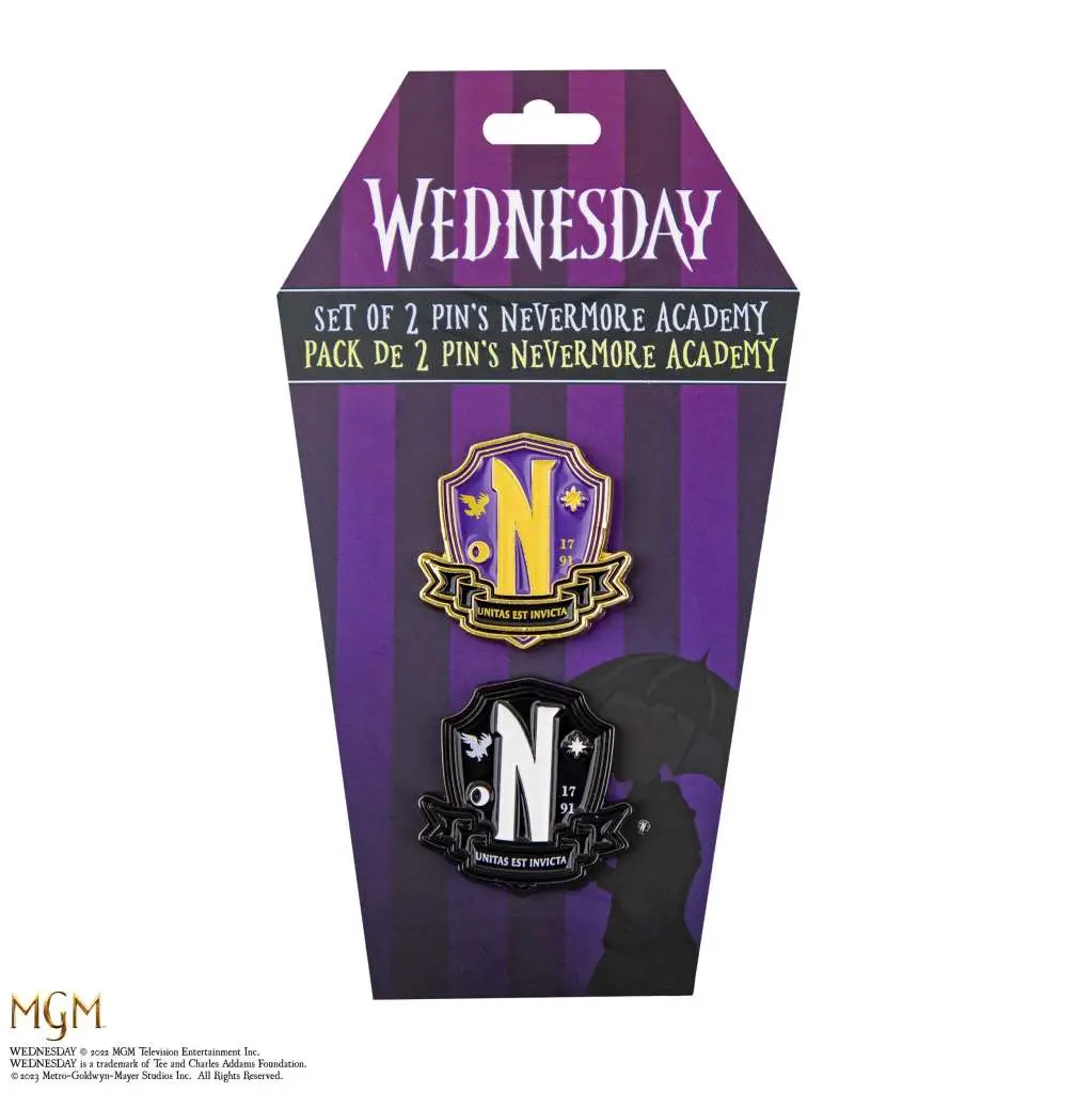 Wednesday Nevermore Academy Pin Set (2)