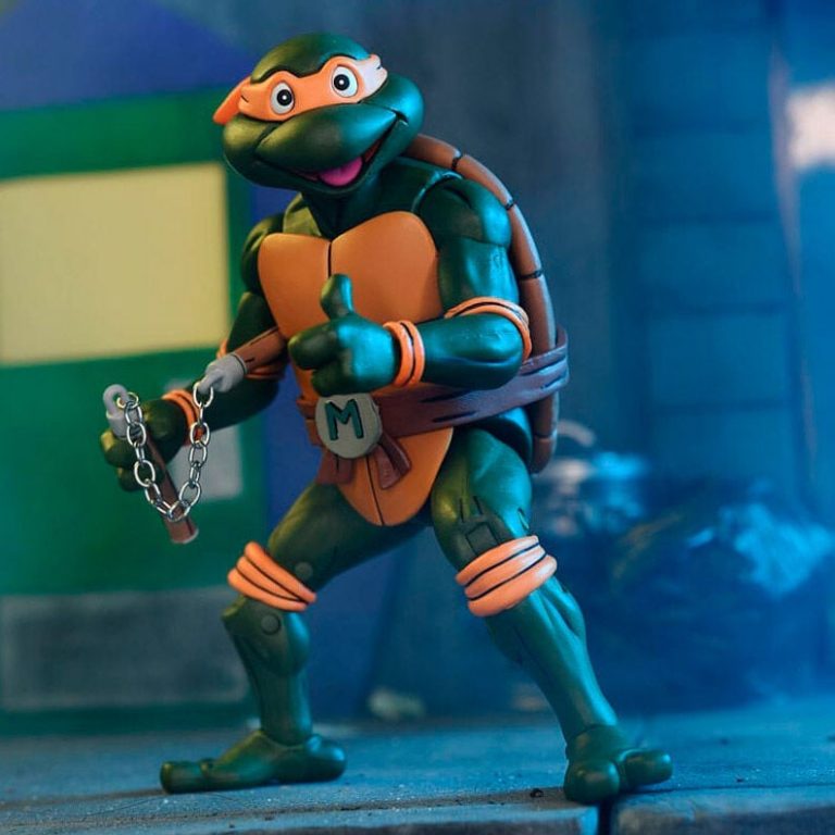 Ultimate Michelangelo VHS Cartoon · Tortugas Ninja · 18 cm · NECA