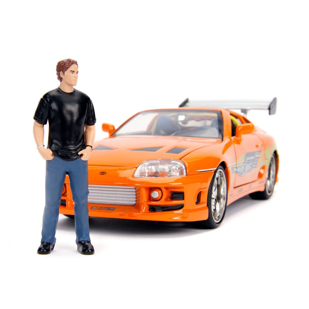 Toyota Supra con figura de Brian · Fast & Furious · 1:24 · Jada Toys