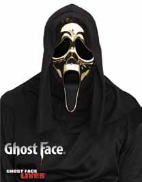 Máscara Ghost Face Gold Chrome dorada · Fun World