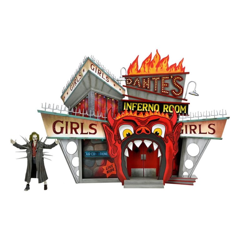 Beetlejuice (1988) Diorama Trenchcoat with Spikes Inferno Room Deluxe Set · NECA